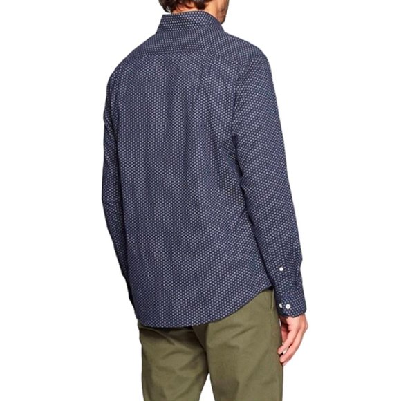 Blue Floral Long Sleeve Mens Button-Down Shirt - Goodfellow & Co. - Size S - Picture 2 of 4